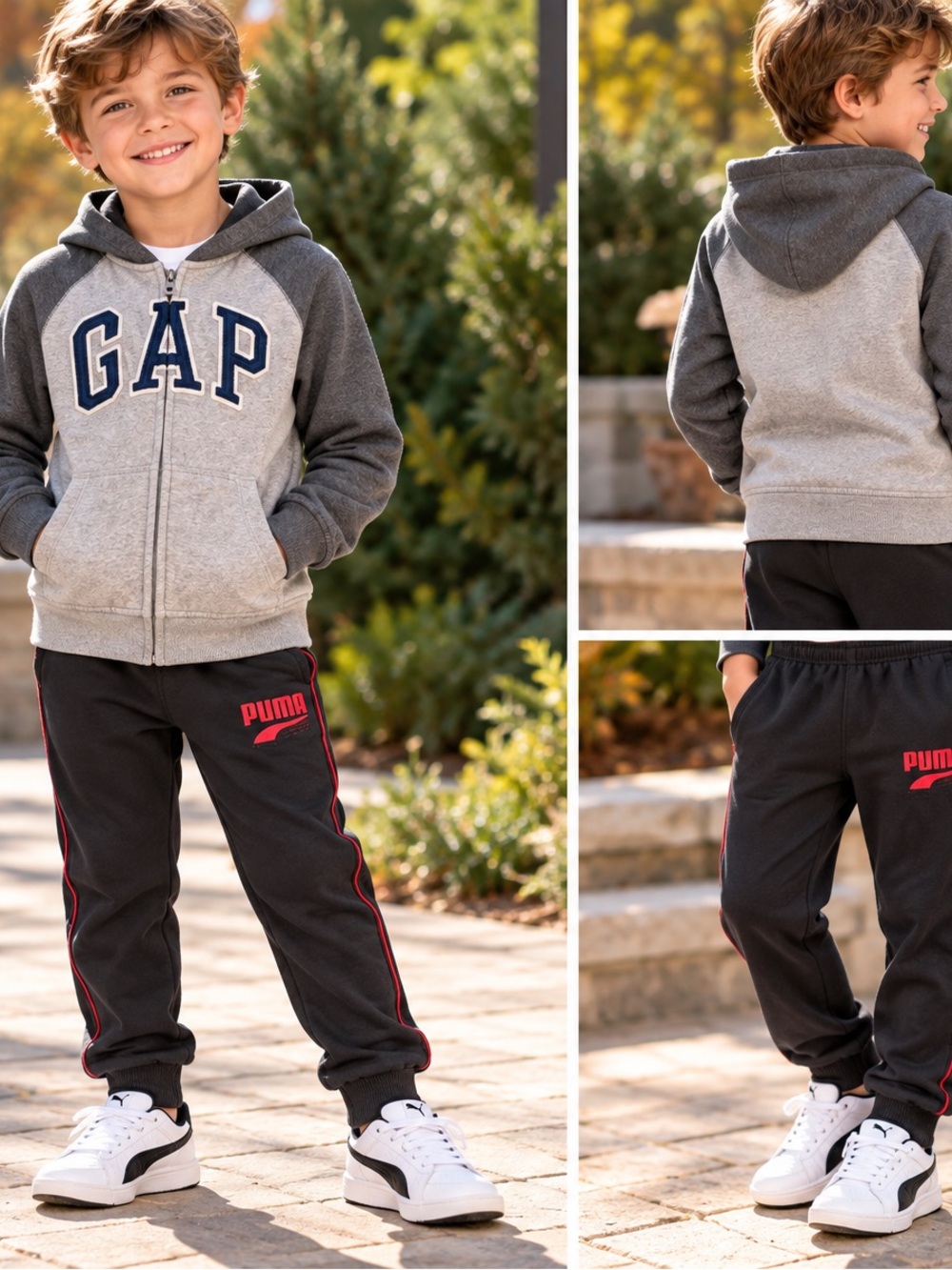 GAP Kids Hoodie & PUMA Jogger Pants Boys Size 6-7